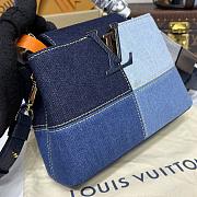 Colestore Louis Vuitton Capucines Mini Denim Patchwork Calf Leather Blue Navy 21x14x8cm - 2