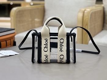 Colestore Chloé Mini Woody Tote Bag In Jelly Black 20x14x6cm