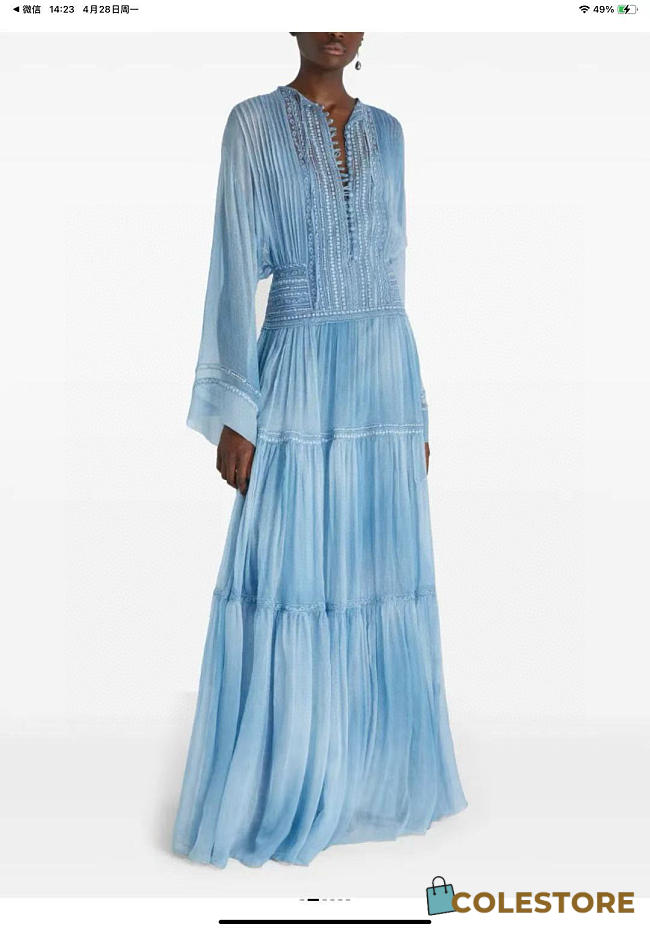 Colestore Ermanno Scervino Lace-Detailed Maxi Dress In Blue - 1