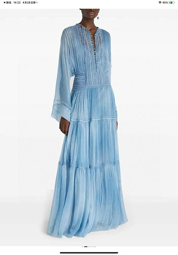 Colestore Ermanno Scervino Lace-Detailed Maxi Dress In Blue