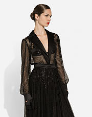 Colestore Dolce & Gabbana Sequin-Embellished Midi Dress Black  - 3