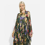 Colestore Dolce & Gabbana Floral-print Silk Maxi Dress Green  - 2