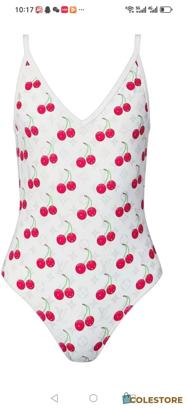 Colestore Louis Vuitton Cherry White Swimsuit/Bikini - 1