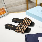 Colestore Prada Embroidered Fabric Slides Beige/Black - 6