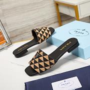 Colestore Prada Embroidered Fabric Slides Beige/Black - 5