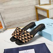 Colestore Prada Embroidered Fabric Slides Beige/Black - 2