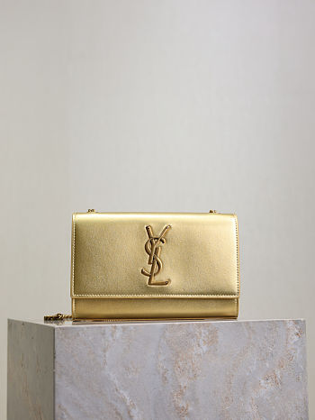 Colestore YSL Saint Laurent Small Kate Gold Tone Leather 20x13.5x5.5cm