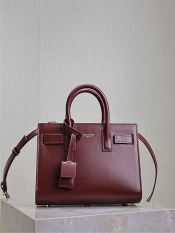 Colestore YSL Saint Laurent Nano Sac De Jour Dark Bordeaux 22x18x10.5cm