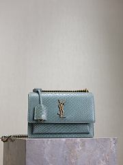 Colestore YSL Saint Laurent Sunset Small Shoulder Bag Blue 22x8x16cm - 1