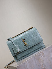 Colestore YSL Saint Laurent Sunset Small Shoulder Bag Blue 22x8x16cm - 2