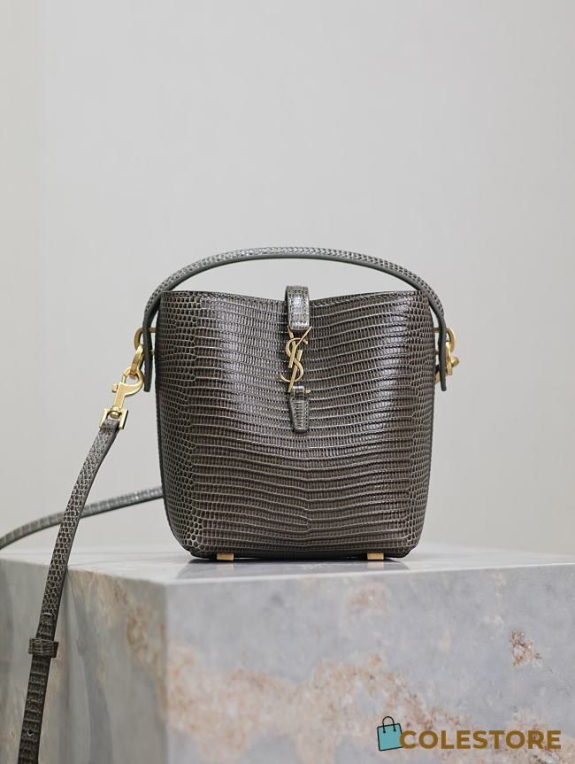 Colestore YSl Saint Laurent Le 37 Mini YSL Bucket Bag in Lizard 15x13x6cm - 1