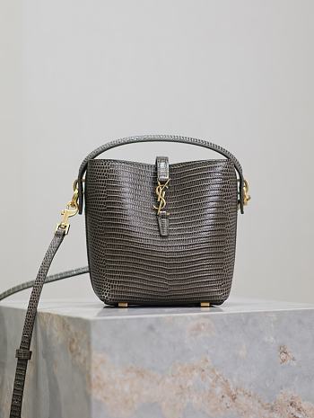 Colestore YSl Saint Laurent Le 37 Mini YSL Bucket Bag in Lizard 15x13x6cm