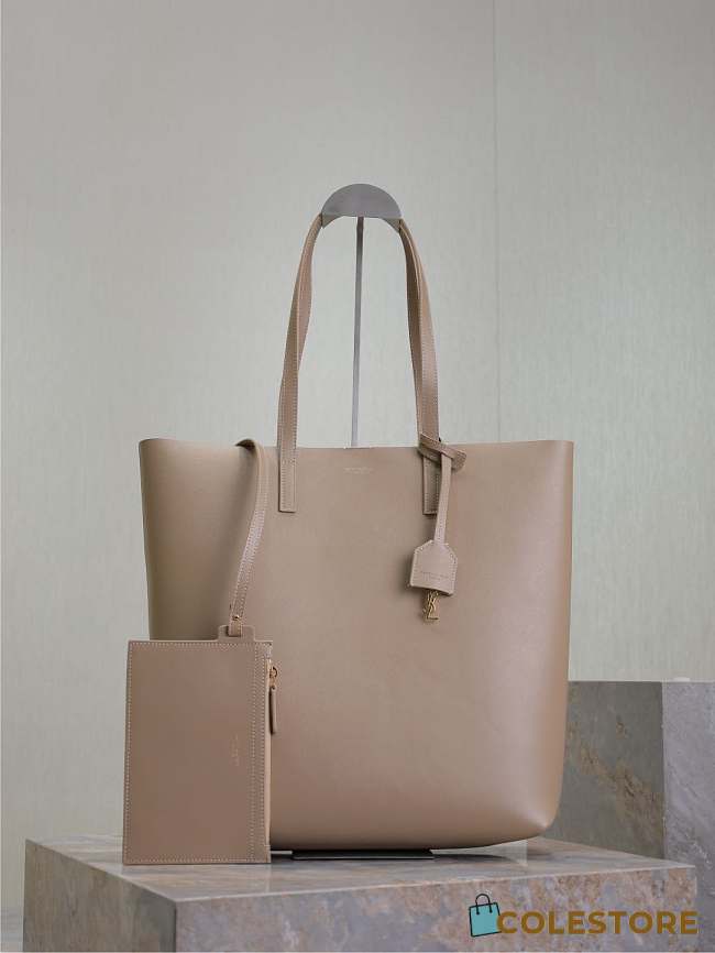Colestore YSL Saint Laurent Shopping Tote Bag beige 32.5×35×10.5cm - 1