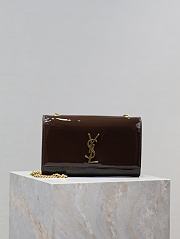 Colestore YSL Saint Laurent Small Kate Chocolate Patent Leather 24x14.5x5cm - 1