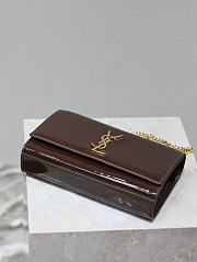 Colestore YSL Saint Laurent Small Kate Chocolate Patent Leather 24x14.5x5cm - 4