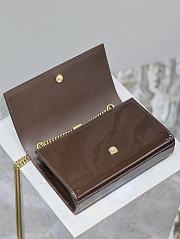 Colestore YSL Saint Laurent Small Kate Chocolate Patent Leather 24x14.5x5cm - 3
