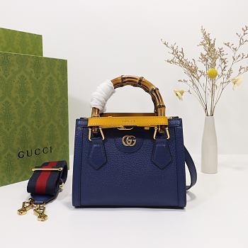 Colestore Gucci Diana Small Tote Bag in Rosso Ancora Navy Blue Leather 20x16x10cm