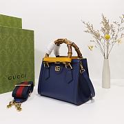 Colestore Gucci Diana Small Tote Bag in Rosso Ancora Navy Blue Leather 20x16x10cm - 6