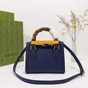 Colestore Gucci Diana Small Tote Bag in Rosso Ancora Navy Blue Leather 20x16x10cm - 4