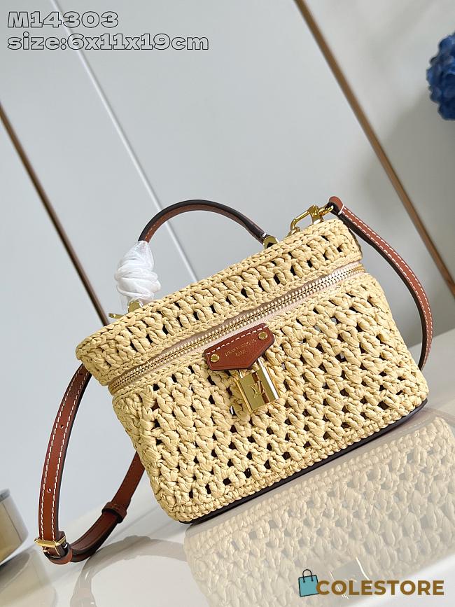 Colestore Louis Vuitton Vanity Chain Pouch Natural Tan Raffia 6.5 x 11.5 x 19cm - 1