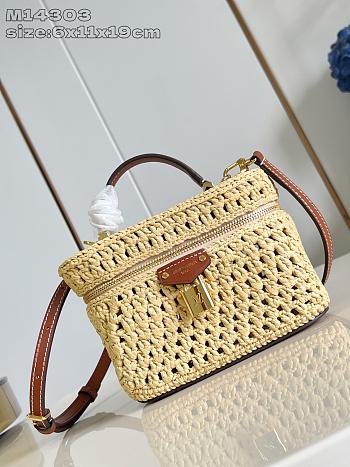 Colestore Louis Vuitton Vanity Chain Pouch Natural Tan Raffia 6.5 x 11.5 x 19cm