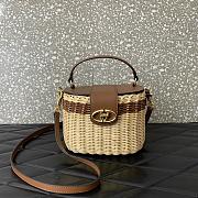 Colestore Valentino Garavani Vlogo Signature Wicker Vanity Bag Brown 19x13.5x13cm - 1
