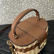 Colestore Valentino Garavani Vlogo Signature Wicker Vanity Bag Brown 19x13.5x13cm - 5