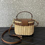 Colestore Valentino Garavani Vlogo Signature Wicker Vanity Bag Brown 19x13.5x13cm - 4
