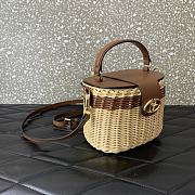 Colestore Valentino Garavani Vlogo Signature Wicker Vanity Bag Brown 19x13.5x13cm - 3