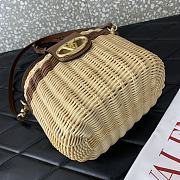 Colestore Valentino Garavani Vlogo Signature Wicker Vanity Bag Brown 19x13.5x13cm - 2