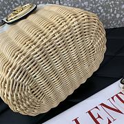 Colestore Valentino Garavani Vlogo Signature Wicker Vanity Bag White 19x13.5x13cm - 2