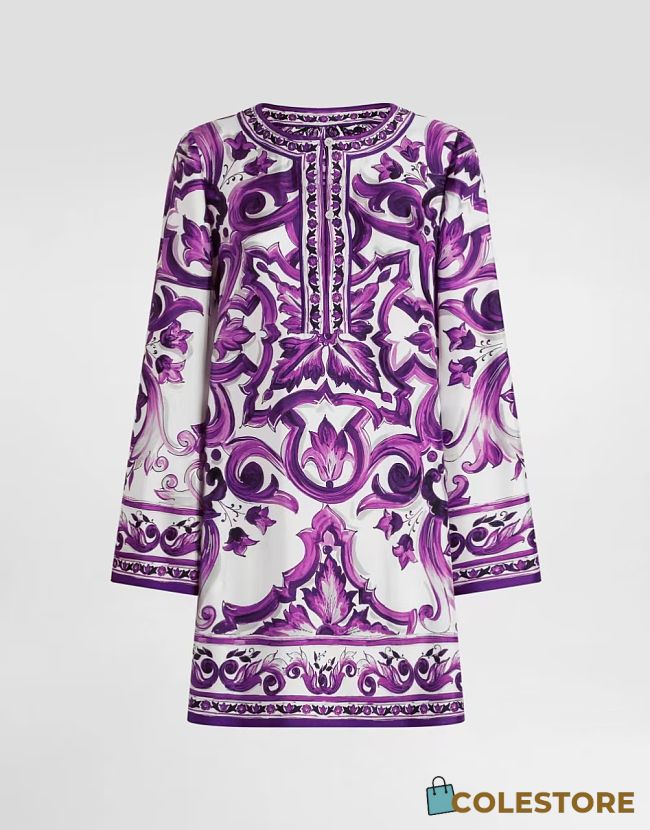Colestore Dolce & Gabbana Majolica-print twill dress in Multicolor  - 1