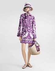 Colestore Dolce & Gabbana Majolica-print twill dress in Multicolor  - 3