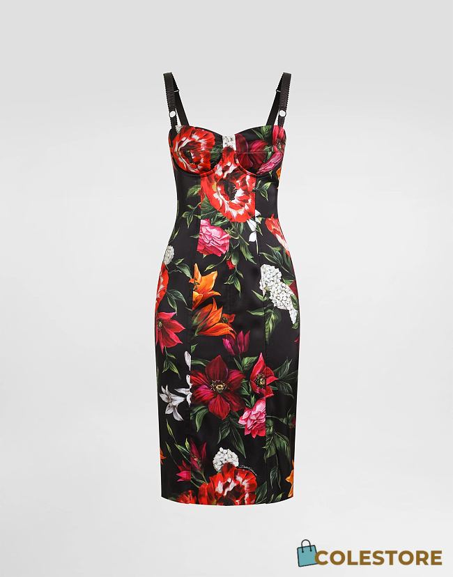 Colestore Dolce & Gabbana Flower-print satin dress in Print - 1