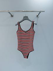 Colestore Prada Black/Red Striped Interlock Jersey One-piece Swimsuit/Bikini  - 1