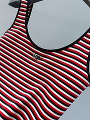 Colestore Prada Black/Red Striped Interlock Jersey One-piece Swimsuit/Bikini  - 4