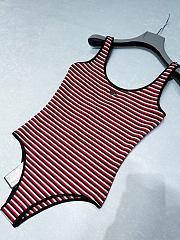 Colestore Prada Black/Red Striped Interlock Jersey One-piece Swimsuit/Bikini  - 3