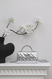 Colestore Chanel 25S Cross Handle Kelly Chain Bag Silver 18x10x4.5cm - 1