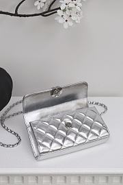 Colestore Chanel 25S Cross Handle Kelly Chain Bag Silver 18x10x4.5cm - 4