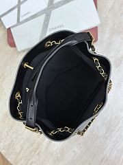 Colestore Chanel Shopping bag, Suede calfskin, Shiny lambskin & Gold-tone metal, Gray & Black 33x29x11cm - 6