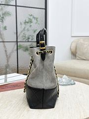Colestore Chanel Shopping bag, Suede calfskin, Shiny lambskin & Gold-tone metal, Gray & Black 33x29x11cm - 4