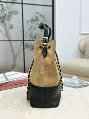 Colestore Chanel Shopping bag, Suede calfskin, Shiny lambskin & Gold-tone metal, Beige & Black 33x29x11cm - 3