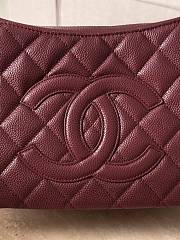 Colestore Chanel CC Quilted Caviar Shoulder Bag Burgundy Leather 29x21.5x9cm - 6