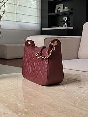 Colestore Chanel CC Quilted Caviar Shoulder Bag Burgundy Leather 29x21.5x9cm - 4