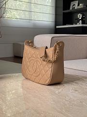 Colestore Chanel CC Quilted Caviar Shoulder Bag Beige Leather 29x21.5x9cm - 5