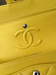 Colestore Chanel Yellow Caviar Quilted Classic Flap Medium Silver Hardware 23x14.5x6cm - 6
