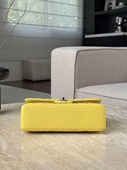 Colestore Chanel Yellow Caviar Quilted Classic Flap Medium Silver Hardware 23x14.5x6cm - 5
