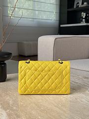 Colestore Chanel Yellow Caviar Quilted Classic Flap Medium Silver Hardware 23x14.5x6cm - 4