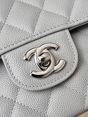 Colestore Chanel Gray Caviar Quilted Classic Flap Medium Silver Hardware 23x14.5x6cm - 6
