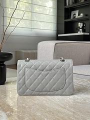 Colestore Chanel Gray Caviar Quilted Classic Flap Medium Silver Hardware 23x14.5x6cm - 3